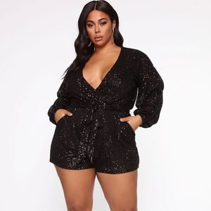 COPY - Black Sequin Romper READY TO SHIP